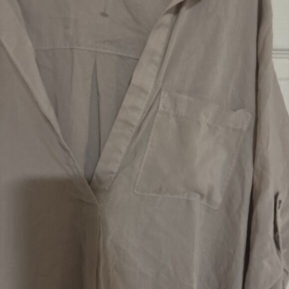 Cloth & Stone Khaki Shirt Dress Size Small Long Sleeve Slip On - Picture 7 of 7